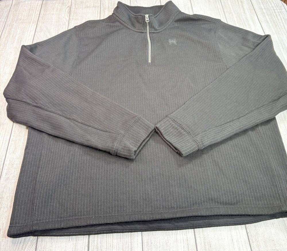 Cinch Men’s Textured Rib Knit Quarter Zip Pullover Sweater Black Size 4XL